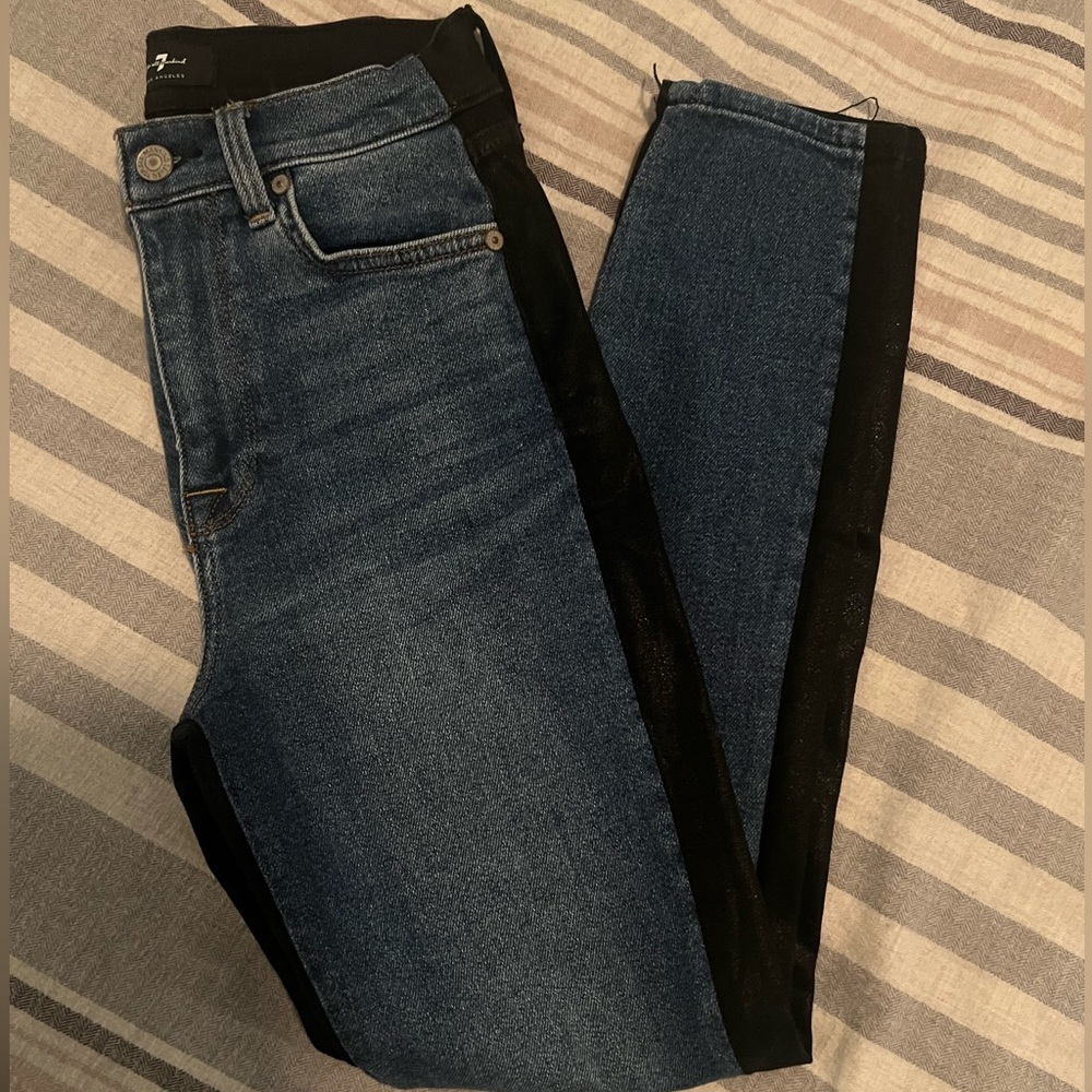 Two toned 7 For All Mankind Jeans-Black & Denim